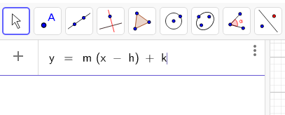 y = m (x - h) + k in the algebra view