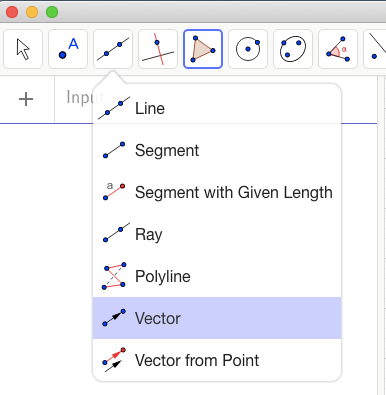 GeoGebra vector tool