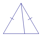 isosceles triangle with line down the middle