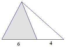 triangle split into two with bases 6 and 4