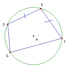 quadrilateral DEFG inscribed in a circle